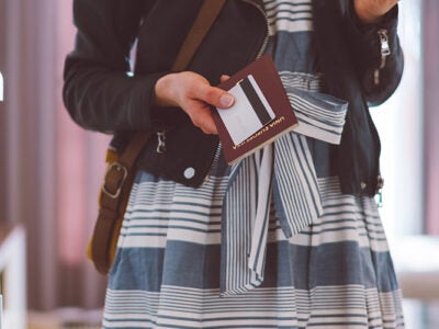 woman with passport