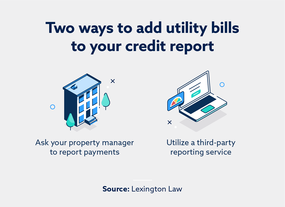 Two ways to add utility bills to your credit report with small illustrations